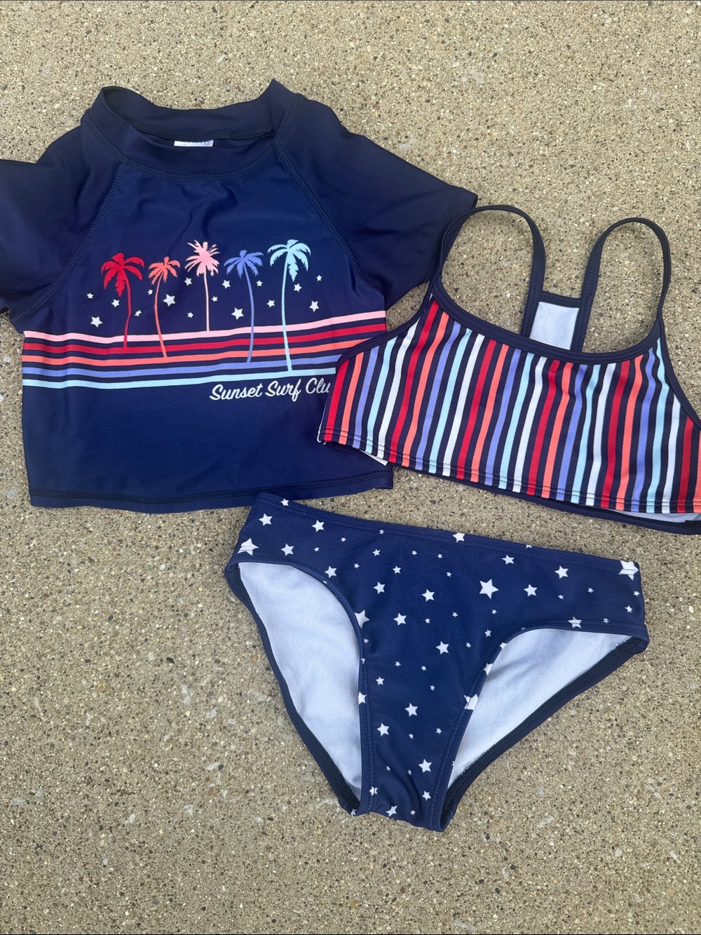 Art Class 3 Piece Shirt Sleeve Rashguard Swimsuit